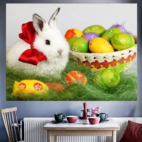 Diamond Embroidery rabbits eggs Full round square Drill 5d DIY Diamond Painting mosaic set cartoon happy easter gift