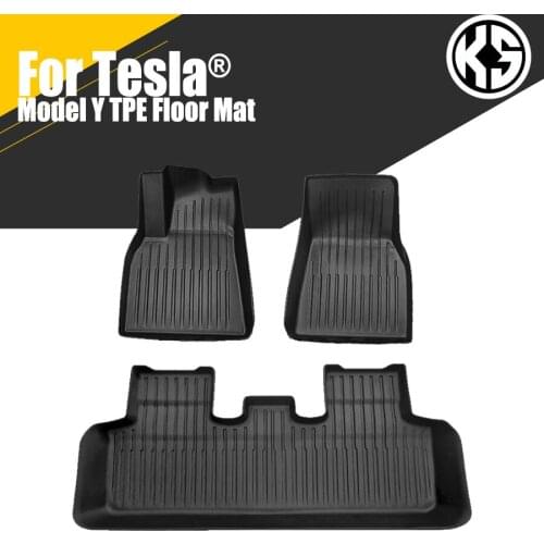 Car Floor Mats for Tesla Model Y TPE Rubber Waterproof Non-Slip Fully Surrounded Refit Car Accessories Left Right Hand Drive