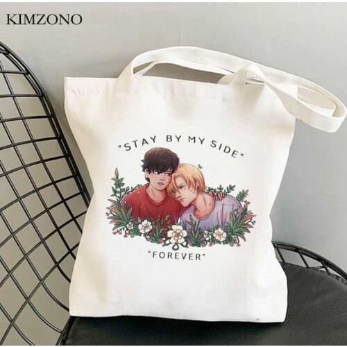 Banana Fish shopping bag bolso eco handbag canvas cotton grocery bag cloth net boodschappentas jute sac tissu