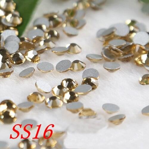 SS16 Topaz colour Flat Back Non hot fix Glitter Nail Stones DIY Decorations Nail Art Decoration Rhinestone Flat Back Stone