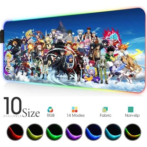 Full Animation Rgb Large Mouse Pad XXL Gamer Accessories Notebook Glowing LED Desk rug Keyboard Pad USB Mouse Pad Animation Mat