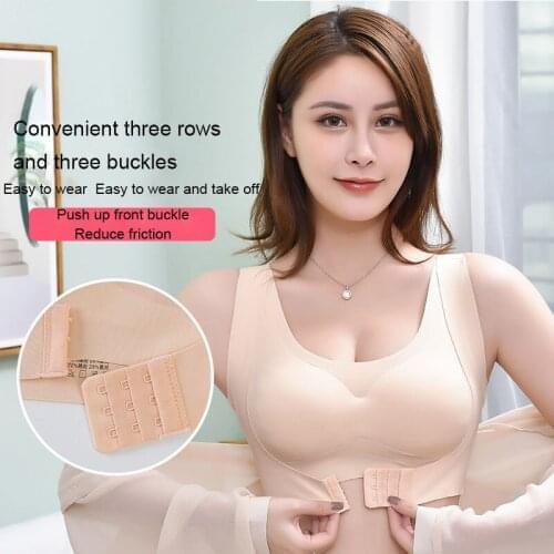 Women Bras For Women Push Up Bra Posture Corrector Bralette Front Closure Female Underwear Cross Back Tops