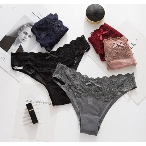 Women Panties low waist transparent thin mesh gauze cutout sexy lace panties Multicolor optional new нижнее белье женское 05