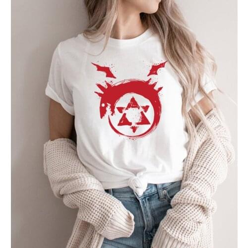 Japanese Anime Fullmetal Alchemist T Shirt Homunculus Symbol Aesthetic Unisex T-shirt Harajuku Graphic T Shirts Women Tees Tops