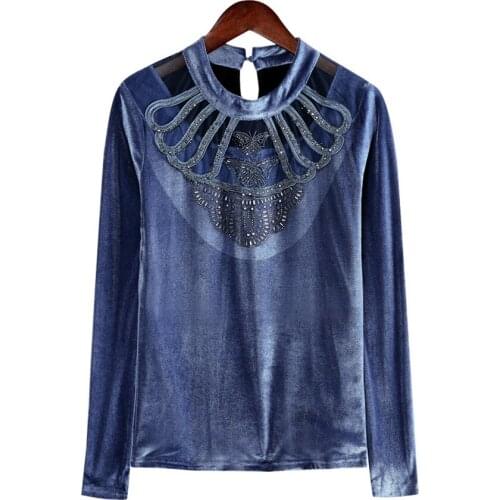 Gowyimmes Autumn Women Add Velvet Gold Velvet Shirt Sexy Women Turtleneck Blouse Lady Long Sleeve Blusas Pullover Bottomings 470