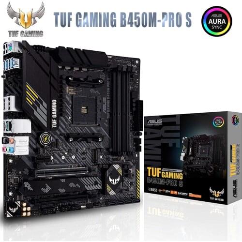 ASUS TUF B450M PRO S Gaming Motherboard For AMD AM4 3rd Gen Ryzen CPU Micro ATX Gaming USB 3.2 DDR4 Aura Sync RGB Mainboard