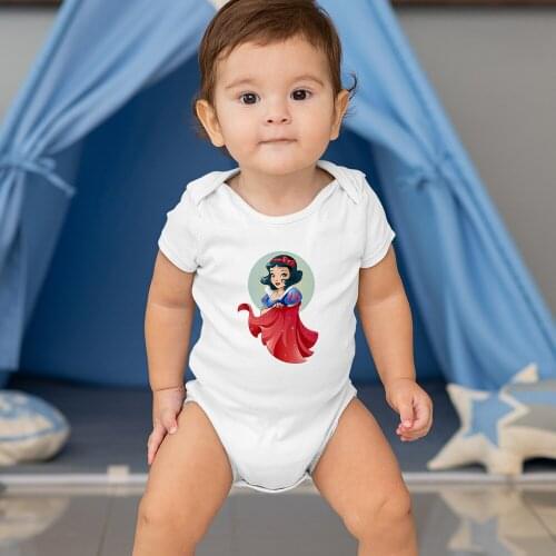 Infant Bodysuits Snow White Cartoon Pattern Disney Summer New Products Series Kawaii Color Baby Girl Boy Onesie 0-24M Dropship