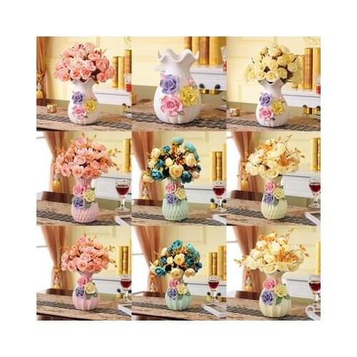 Beautiful ceramic vase, home office tabletop decorations, beautiful flower craft porcelain