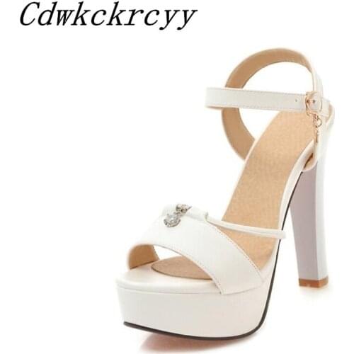 Summer New pattern fashion Europe and America black sexy high heel Women sandals Thick bottom Waterproof temperament Sandals