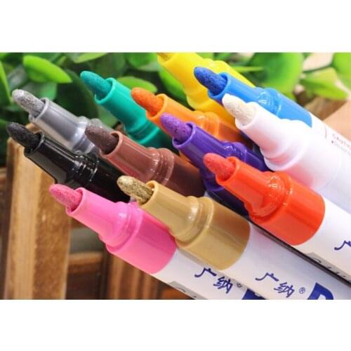 12 Colors Office Supplies Waterproof Pen Car Paint Marker Graffiti Oily Painting Mark Pen Photo Album DIY Photo Album Scrapbook