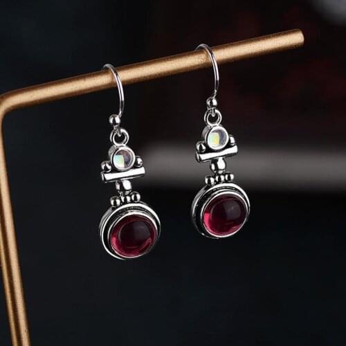 Everoyal Trendy Crystal Red Long Earrings For Women Jewelry Fashion Silver 925 Sterling Earrings Accessories Girls Wedding Bijou