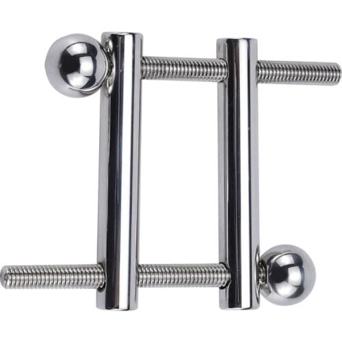 Male Penis Bondage Scrotum Torture Squeeze Stainless Steel Cock Ring Restraint Ball Crush Adjustable SM Adult Game Sex Toys Men