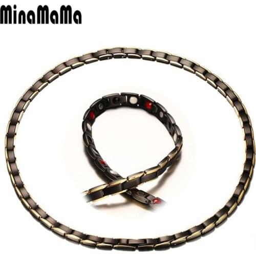316L Stainless Steel Black Necklaces Energy Balance Health Elements Germanium Magnetic Necklaces For Men Women Power Jewelry