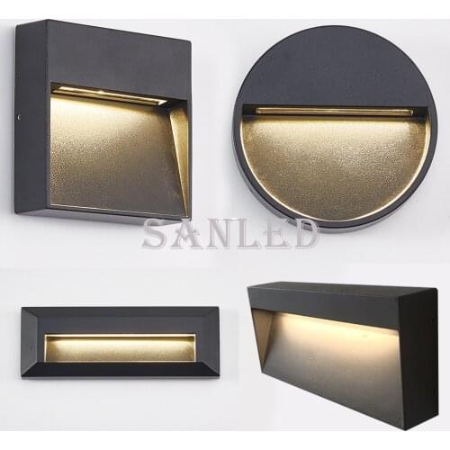 Outdoor Surface Mounted Light LED Wall Lamp For Stair Step Corner Footlight Outdoor Waterproof Embedded Circular Wall Lamp IP65