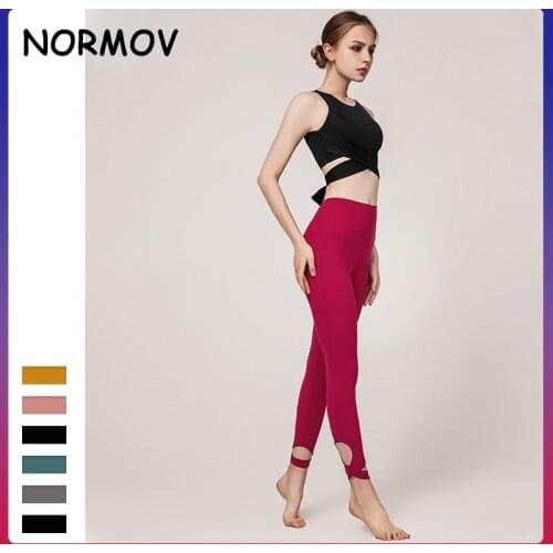 NORMOV New Seamless Yoga Leggings Suit Cropped Pants Super Stretchy Running Wear Gym Legging Workout Sportswear Finess Pants