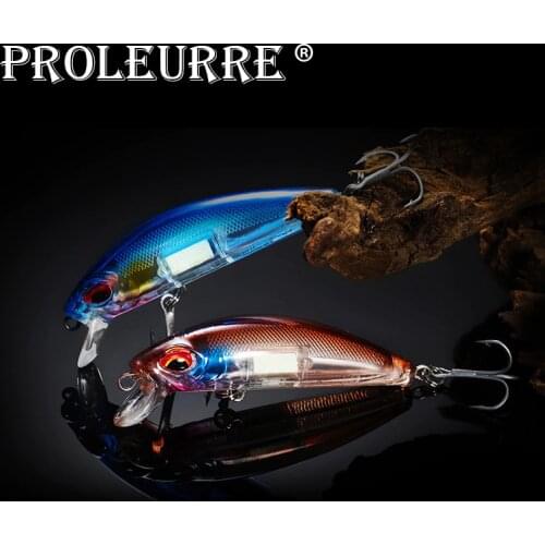 Proleurre 1pcs Boxed Fishing Lure 7cm 10.5g Luminous Night Minnow Artificial Professional Laser Printing Sinking Wobblers Pesca