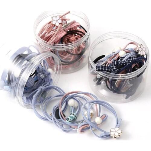 Hair Rope Set Simple Kids Hair Ties Rubber Bands Girls Headwear Pearl Ponytail Elastic Band Hair Accessories Women Scrunchies