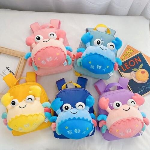 New Kawaii Crab Kids Baby Toddler School Bags Backpack Kindergarten Schoolbag for Girls Boys 3D Cartoon Animal Crab Backpack