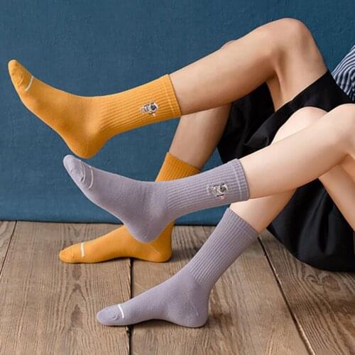 Cute couple socks astronauta print sokken fashion streetwear sport meias women cotton calcetines mujer kawaii harajuku skarpetki