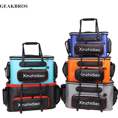Upgrade Fishing Tackle Bag EVA Fishing Bucket Collapsible Lure Live Fish Box Camping Water Container Pan Basin Storage 40/55cm