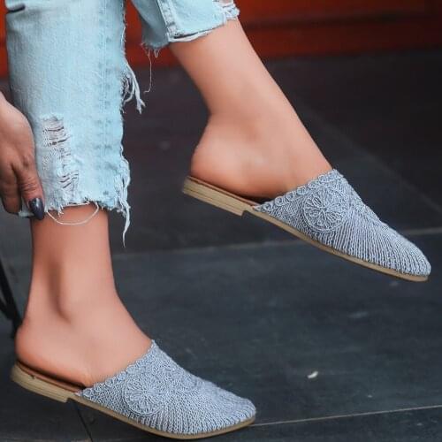Tonar Stel Gray Braided Women Slippers Spring Summer New Season Casual New Creation Cool Summery Style Comfortable