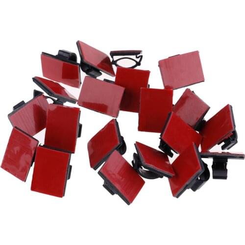 15*19mm 20Pcs Self-adhesive Wire Tie Cable Clamp Clip Holder For Car Dash Camera