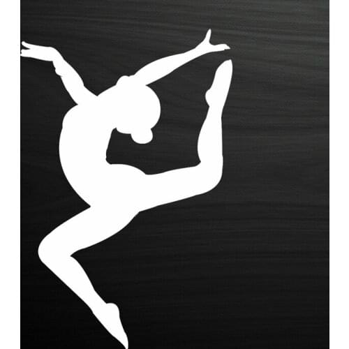 LLY-0645 Gymnastics Girl Modeling Car Sticker PVC Auto Sunscreen Waterproof Creative Self-adhesive Decal Decoration Accessories
