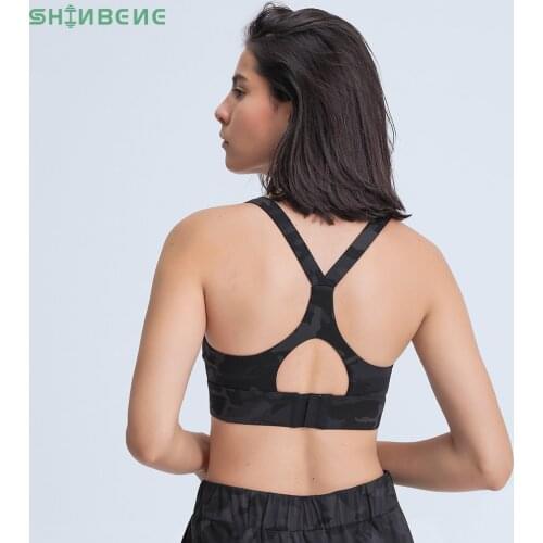 SHINBENE HIGH IMPACT Workout Gym Exercise Yoga Bras Women Adjustable Buckle Naked Feel Fitness Training Athletic Sport Bras Tops