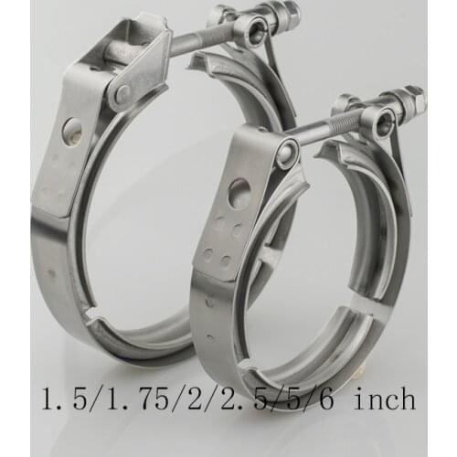1.5/1.75/2/2.5 inch V-Band Clamp Stainless Steel Exhaust Downpipe Clamp Flat Flange Assembly