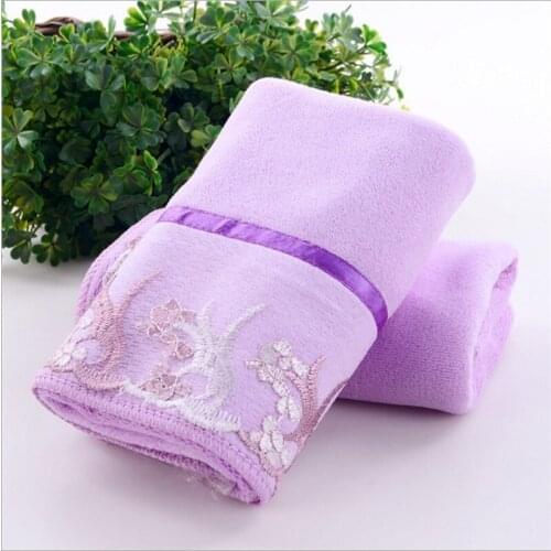1 PC 34*72cm Microfiber Absorbent Bath Beach Towel Lace Embroidery Design Hand Hair Face Towel Soft Quick Dry Cleaning Washcloth