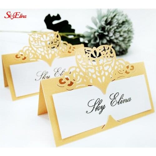 10/50/100Pcs Laser Cut Place Card Wedding Name Cards Guest Wedding Party Table Decoration Name Place Card Wedding Decoration 7Z