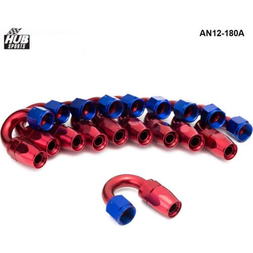 10PCS/LOT AN12 180 Degree Fuel Oil Fitting Aluminum Hose Fitting End Adaptor AN12-180A