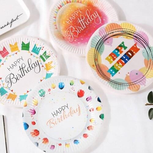 10pcs/bag 7 Inch Color Disposable Cake Tray Wedding Birthday Party Party Paper Plate Color Paper Tray