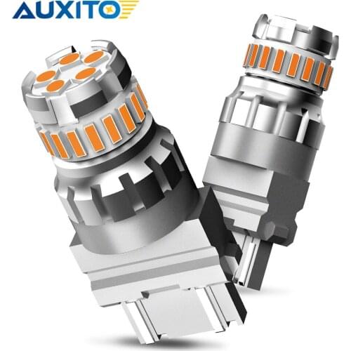 AUXITO 2x 3157 Led Canbus 12V Car Turn Signal Light Amber Yellow T25 P27/7W 1157 BAY15D P21/5W LED Signal Lamp For Ford Focus