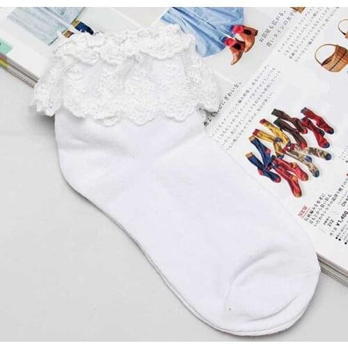 4 Color Fashion Women Vintage Lace Ruffle Frilly Ankle Socks Lady Princess Girl Favorite