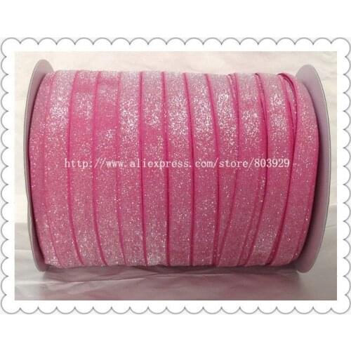 50yards/lot) Non - stretch 1.5" Frosted Garden Rose Glitter Ribbon