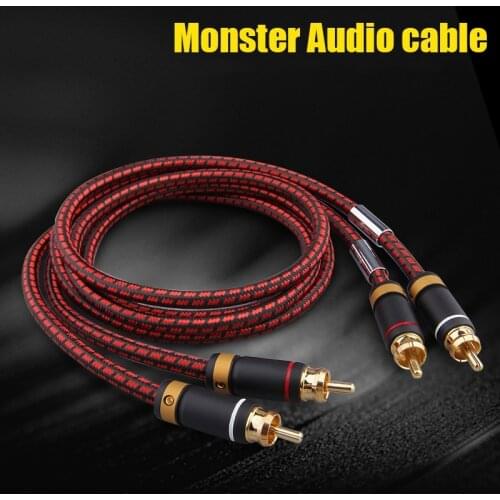 HIFI amp audio cable rca cable thickened wall connector professional power amp cable size 0.5m 1m 1.5m 2m hifi cable