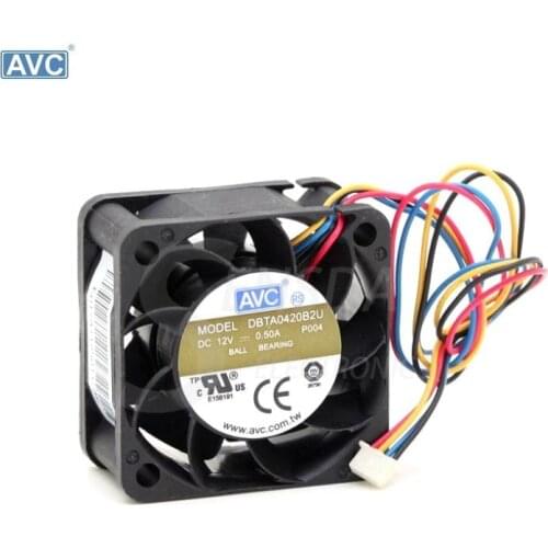 For AVC 4020 DATA0420B2U 40mm 4cm DC 12V 0.14A 3-wire power supply cooling fan switch blower cooler