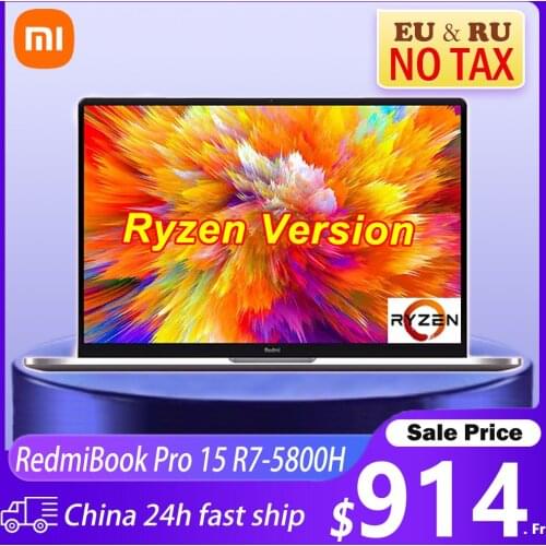 Global Version Xiaomi RedmiBook Pro 15 Laptop Ryzen R7-5800H 16GB+512GB SSD 15.6 inch 3.2K Screen Mi Notebook Win 10 Pro PC