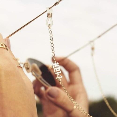 Custom Name Chain Gold Glasses Chain Name Eyeglasses Chain Personalized Jewelry Bohemian Face Mask Chain Sunglasses ChainPendant