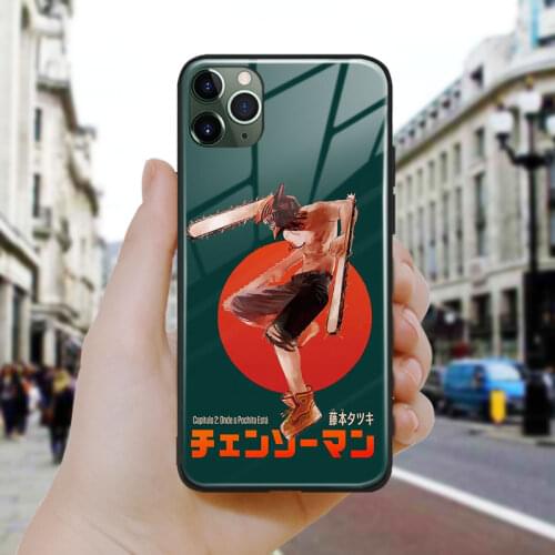 Chainsaw Man manga aesthetic Soft Silicone Glass Phone Case Cover Shell For iPhone SE 6 6s 7 8 Plus X XR XS 11 12 Mini Pro Max