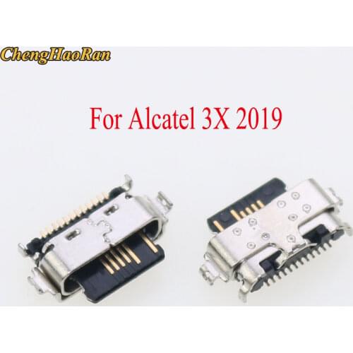 ChengHaoRan 100pcs Type C Micro USB Jack Charging Socket Port Plug Dock Connector For Alcatel 3X 2019 5048 5048A 5048U 5048Y