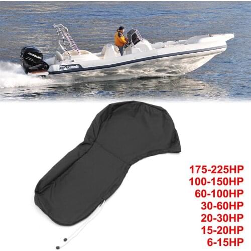 600D Black Boat Outboard Engine Full Cover Protection Waterproof Sunshade Dust-proof For 6-225HP Motor