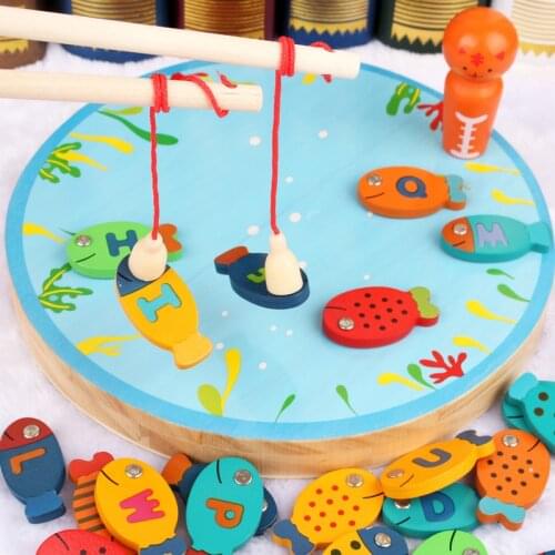 Baby Toys Magnetic Catch Fishing Educational Game Funny Garden Game Montessori Early Wooden Toys Child Birthday Gifts