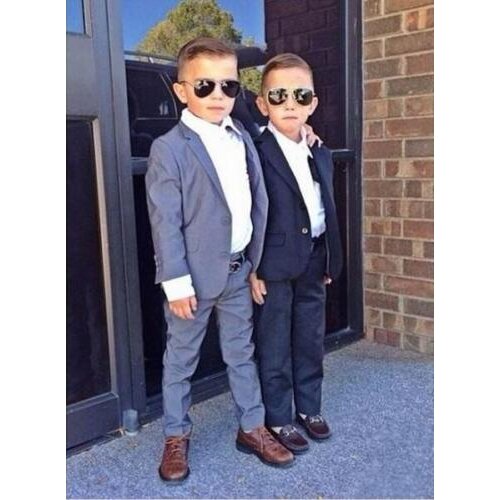 Notch lapel Two Buttons Bule Childrens Suits Cool Handsome Blazer Custome Homme Fashion Boys Suits Formal Classic(Jacket+Pants)