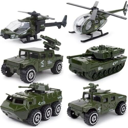 Childrens Toy Car Tank Military Car Fighter Missile Car Rocket Launcher Fire Engine Set Boy Metal Return