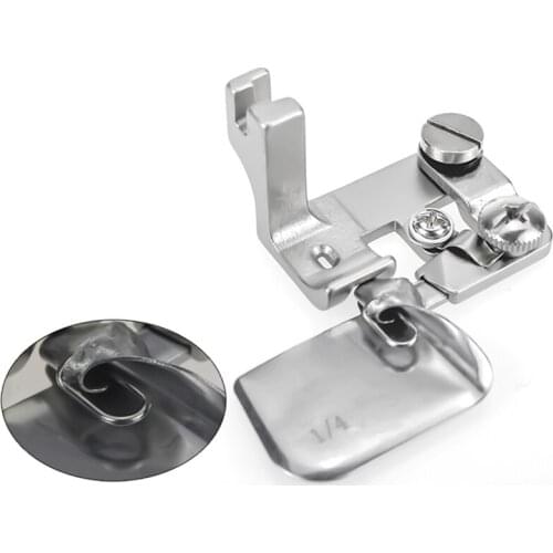 F502 Sewing Hemmer Foot Zigzag Folder Steep Turn-Down Collar Steel Folder Round Corner Faster