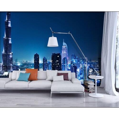 Custom wallpaper photo, the Dubai city of the night landscape for the living room bedroom TV background wall papel de parede