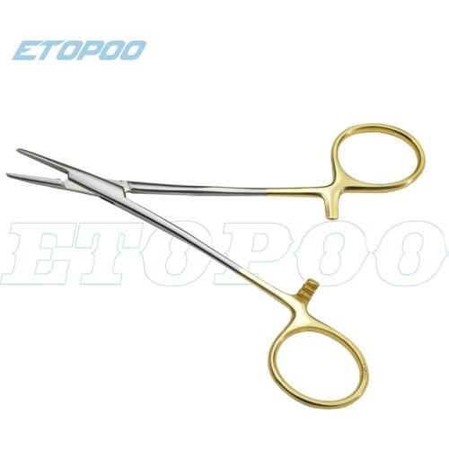 12.5cm 14cm 16cm Gold handle with scissors needle holder double eyelid plastic surgery stainless steel tool multifunctional need