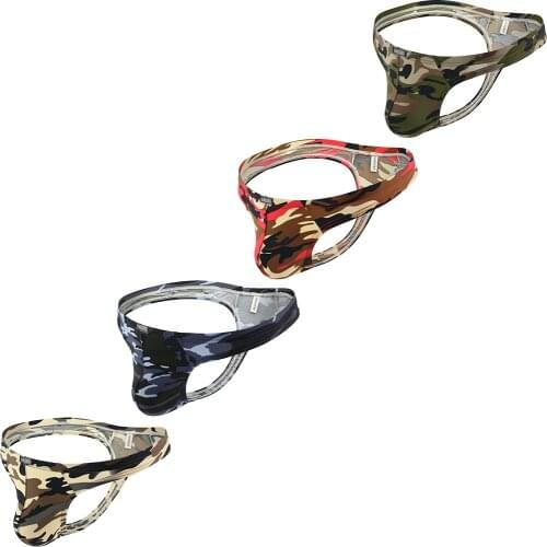 IKingsky Mens Camouflage Thong Underwear Soft Stretch T-Back Mens Underwear